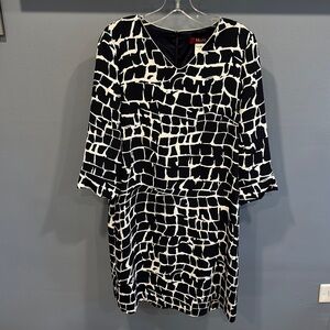 MAX MARA STUDIO - CROCO STYLE PRINTED DRESS DESTINO - WHITE/BLUE